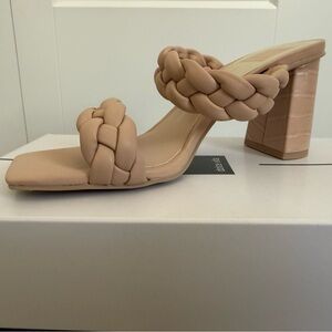 Dolce Vita Braided Double-Strap Block Heel Mule - Beige